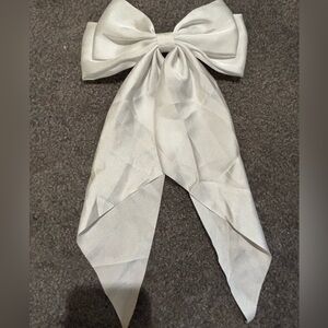 White Satin Hair Bow